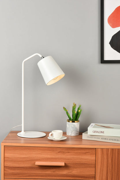 Leroy 1 light white table lamp