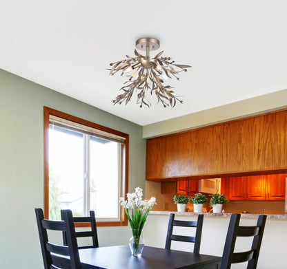 Priscilla 18.5 inch flush mount in silver leaf