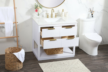 36 inch Single bathroom vanity in white