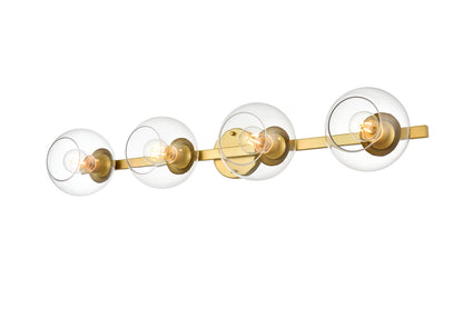 Rogelio 4 light Brass and Clear Bath Sconce