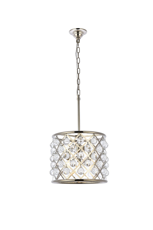 Madison 3 light polished nickel Pendant Clear Royal Cut Crystal