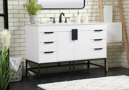 48 inch Single bathroom vanity in white