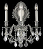 Monarch 3 light Pewter Wall Sconce Clear Royal Cut Crystal