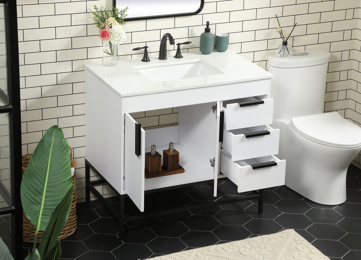 36 inch Single bathroom vanity in white