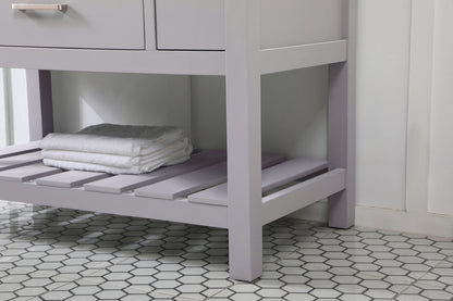 42 inch Single bathroom vanity in grey with backsplash