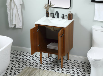 24 inch Single bathroom vanity in teak