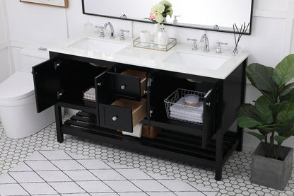 60 inch Single Bathroom Vanity in Black