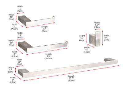 Sofia 4-Piece Bathroom Hardware Set in Brushed Nickel