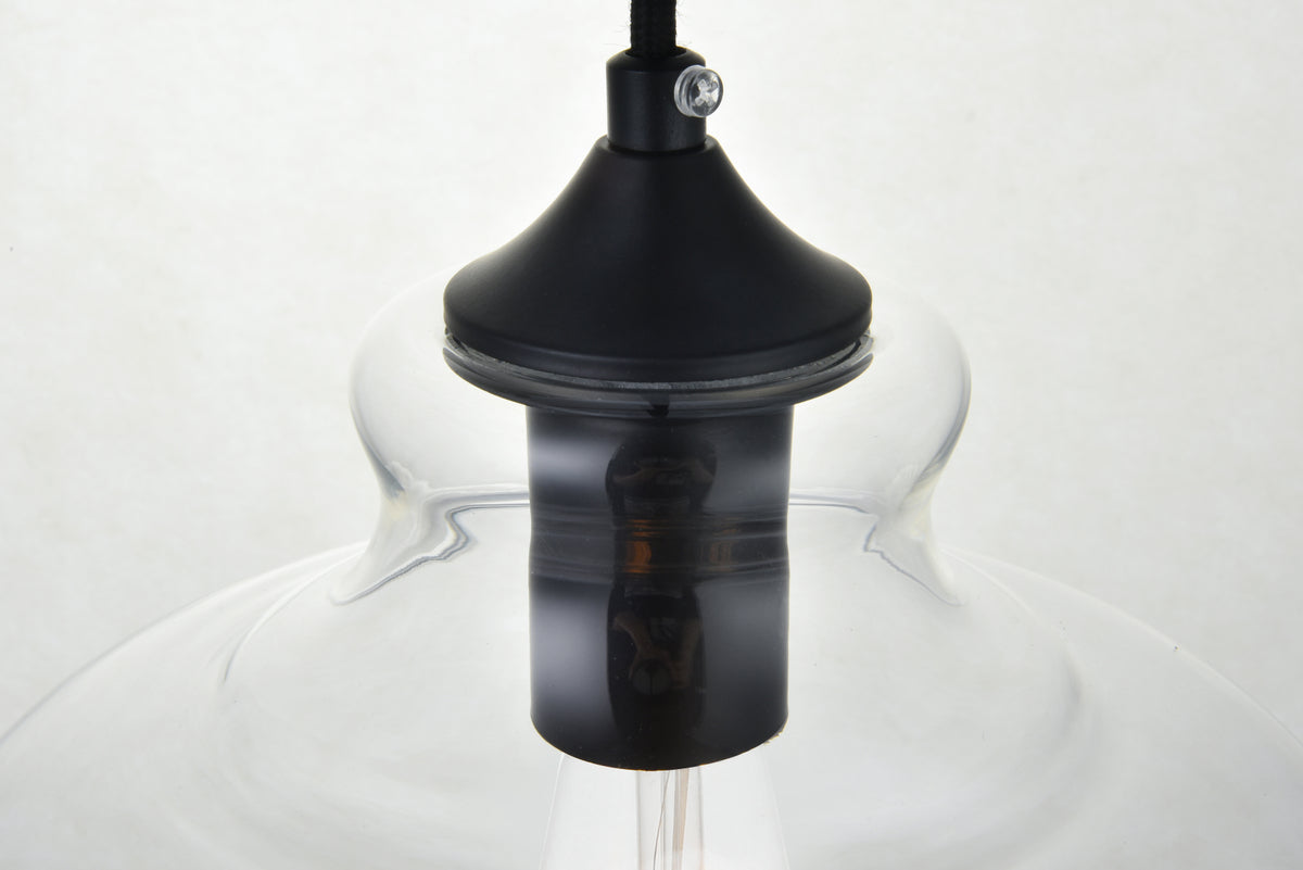 Destry 1 Light Black Pendant With Clear Glass