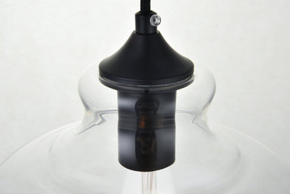 Destry 1 Light Black Pendant With Clear Glass