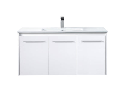 40 inch  Single Bathroom Floating Vanity in White