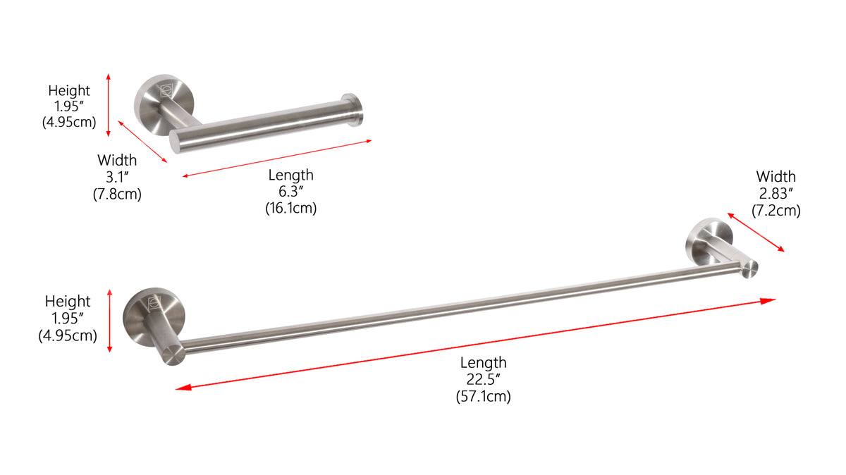 Alma 2-Piece Bathroom Hardware Set in Brushed Nickel