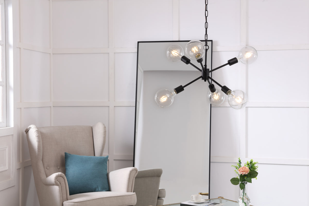 Nolan  6 light Black pendant
