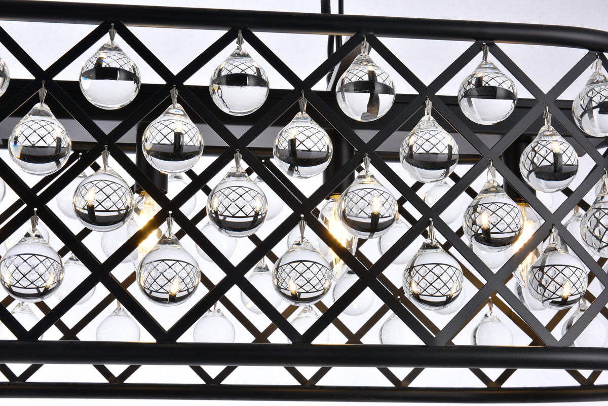 Madison 7 light Matte Black Chandelier Clear Royal Cut Crystal