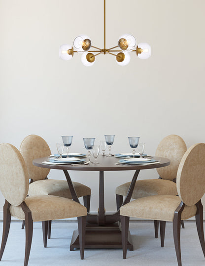 Briggs 30 inch pendant in brass with clear shade