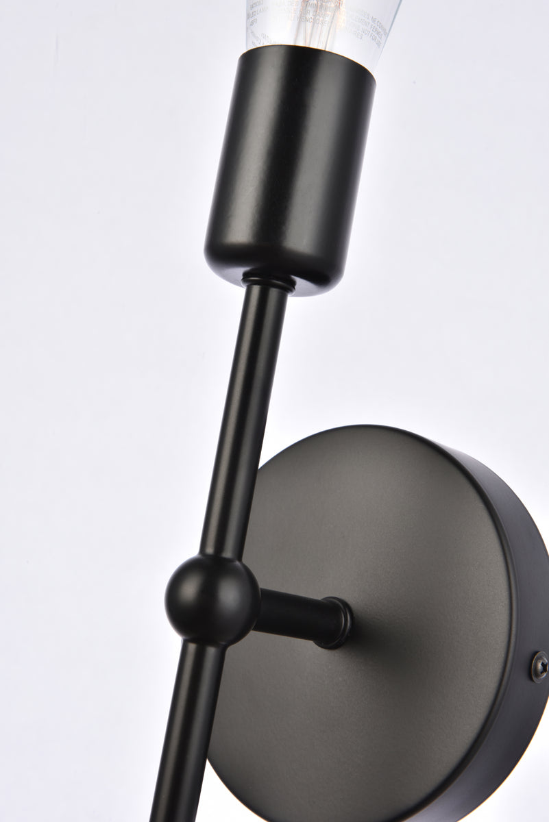 Keely 1 light black wall sconce