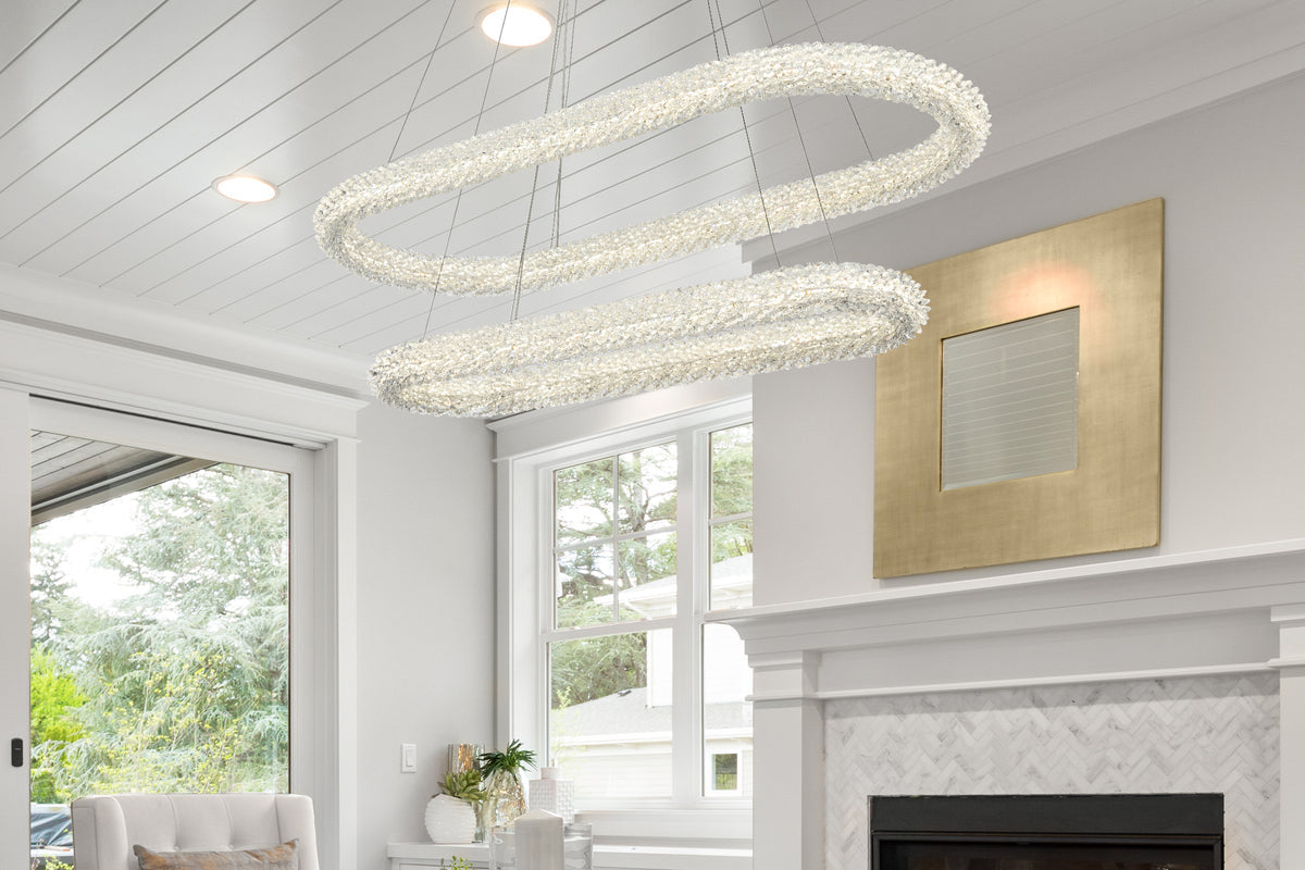 Bowen 42 inch Adjustable LED Chandelier in Satin Gold