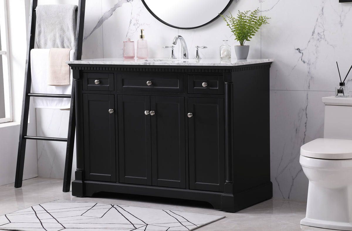 48 inch Single bathroom vanity set in black