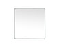 Soft corner metal square mirror 48x48 inch in Silver