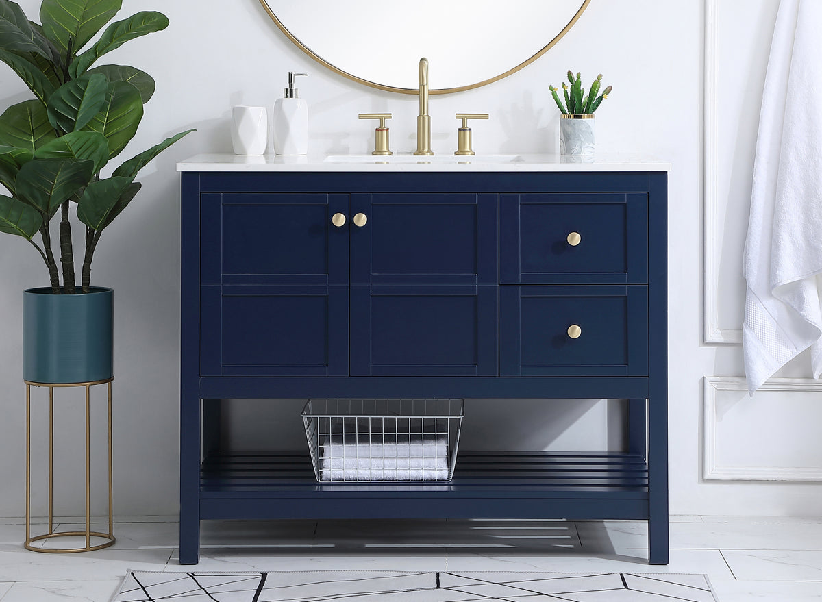 42 inch Single Bathroom Vanity in Blue