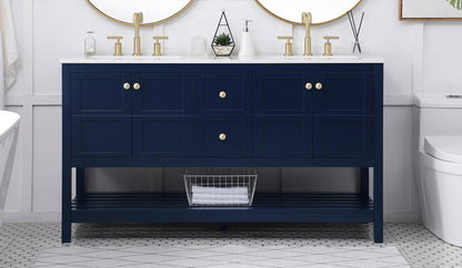 60 inch Single Bathroom Vanity in Blue