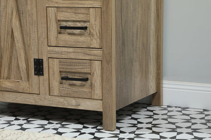 32 inch Single bathroom vanity in natural oak with backsplash