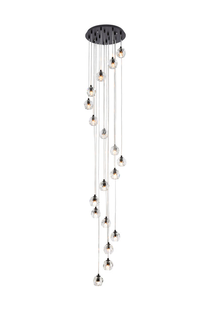 Eren 18 lights Black pendant