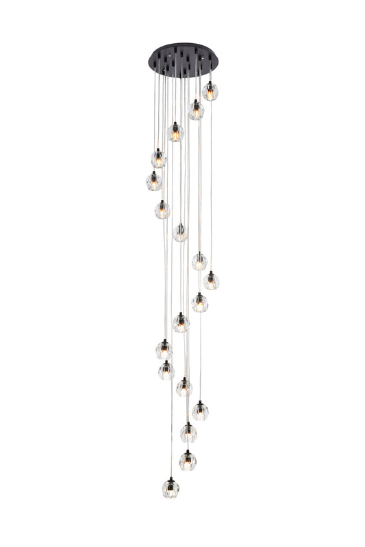 Eren 18 lights Black pendant