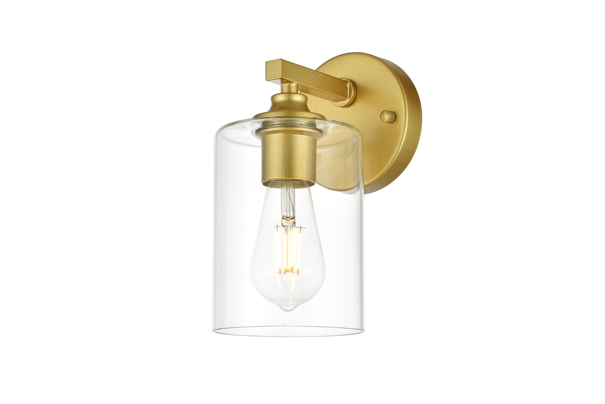 Mayson 1 light Brass and Clear Bath Sconce