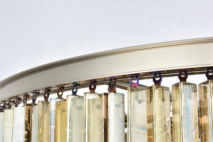 Sydney 33 light polished nickel Chandelier Golden Teak (Smoky) Royal Cut Crystal