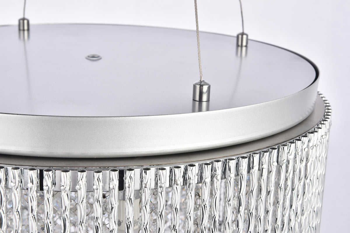 Influx 10 light Chrome Pendant Clear Royal Cut Crystal