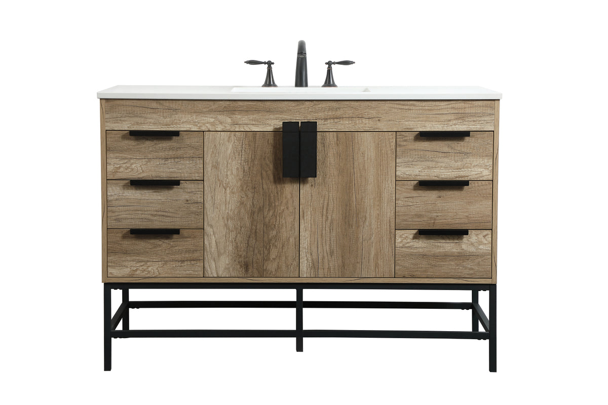 48 inch Single bathroom vanity in natural oak