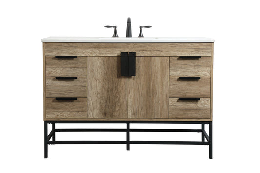 48 inch Single bathroom vanity in natural oak