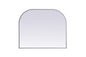 Metal Frame Arch Mirror 36x30 Inch in Silver