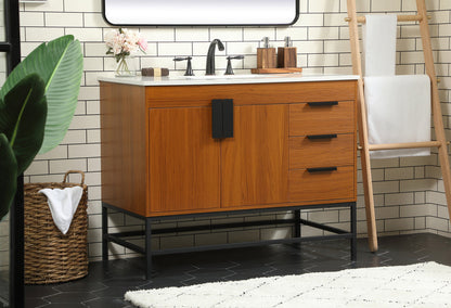 42 inch Single bathroom vanity in teak