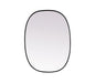 Metal Frame Oval Mirror 27x36 Inch in Black