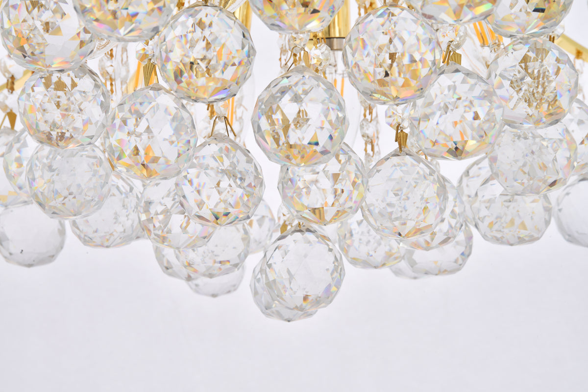 Toureg 10 light Gold Pendant Clear Royal Cut Crystal