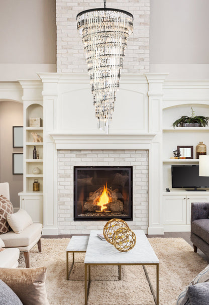 Sydney 36.5 inch spiral crystal chandelier in matte black