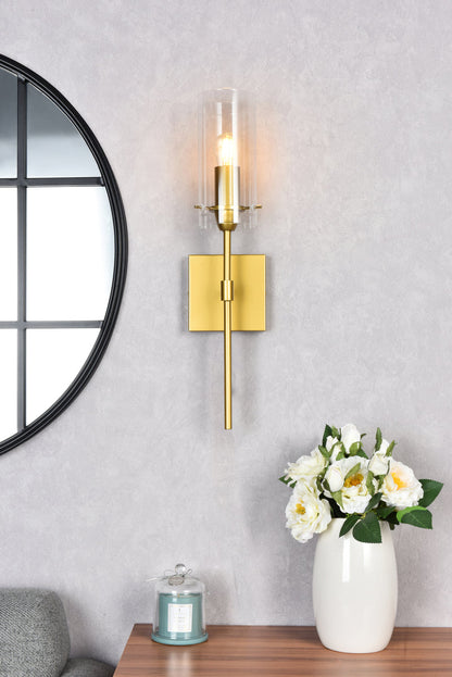 Elsreth 1 light brass wall sconce
