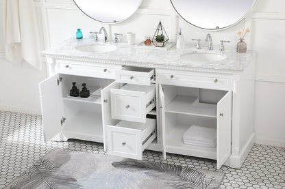 72 inch double bathroom vanity in White
