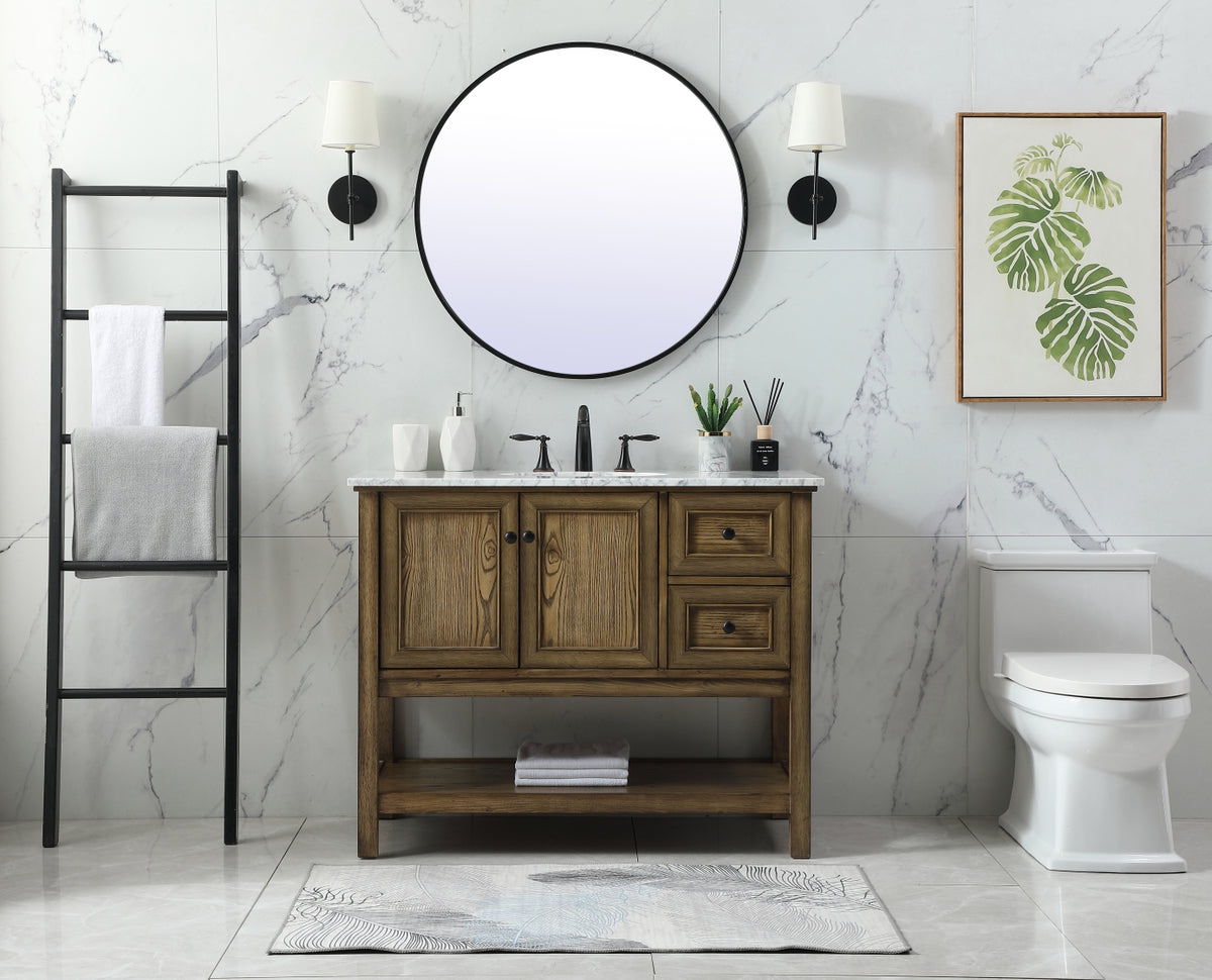 42 inch Single bathroom vanity in driftwood