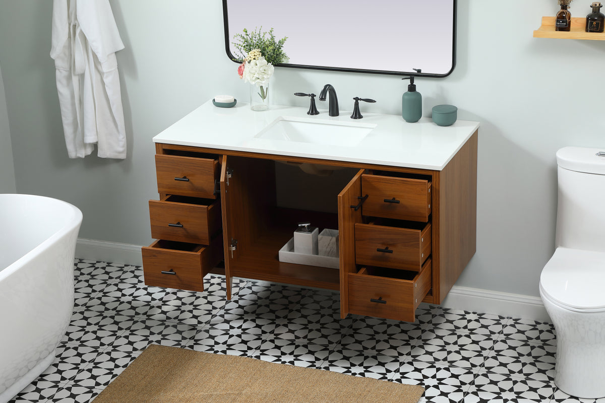 48 inch Single bathroom vanity in teak