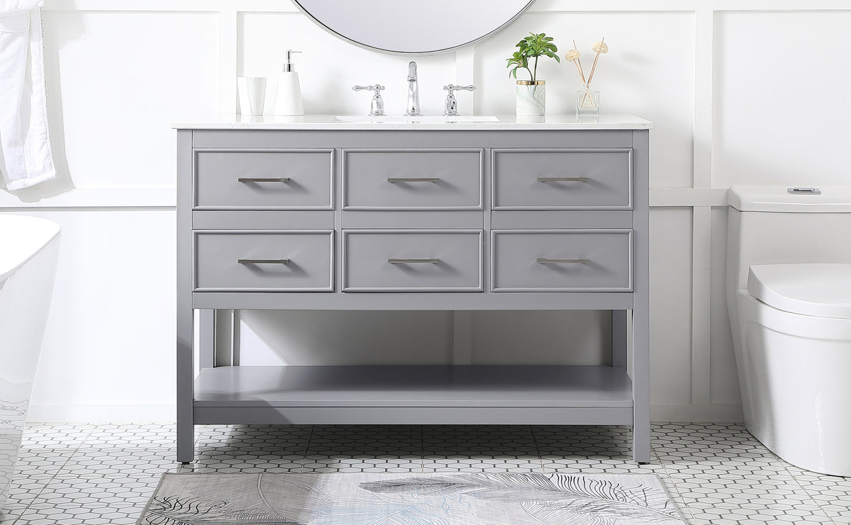48 inch Single bathroom vanity in gray
