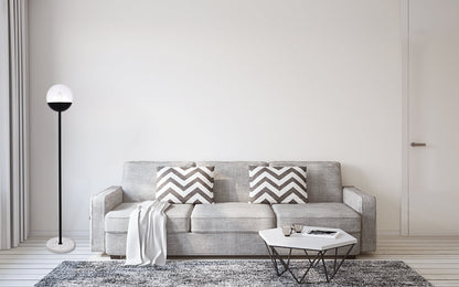 Eclipse 1 Light Black Floor Lamp With Clear Glass