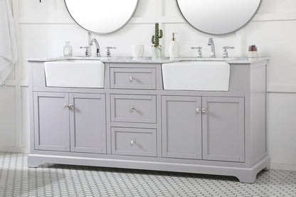 72 inch double bathroom vanity in grey