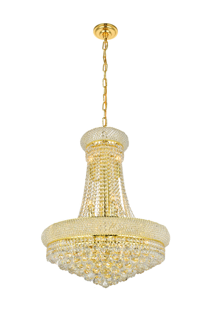 Primo 14 light Gold Chandelier Clear Royal Cut Crystal