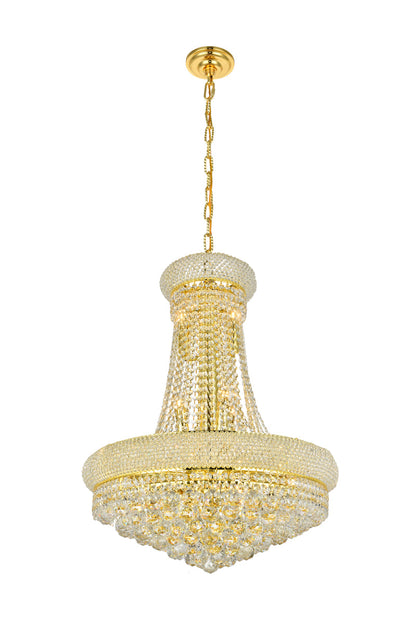 Primo 14 light Gold Chandelier Clear Royal Cut Crystal