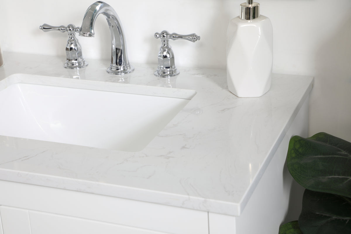 30 inch Single Bathroom Vanity in White