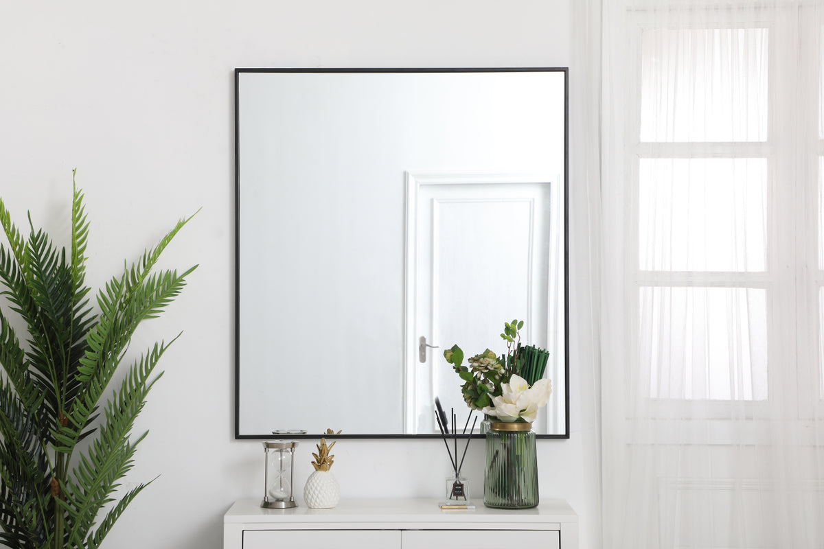 Metal frame rectangle mirror 36 inch in Black