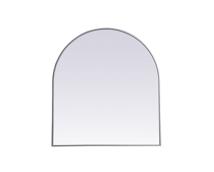 Metal Frame Arch Mirror 33x36 Inch in Silver